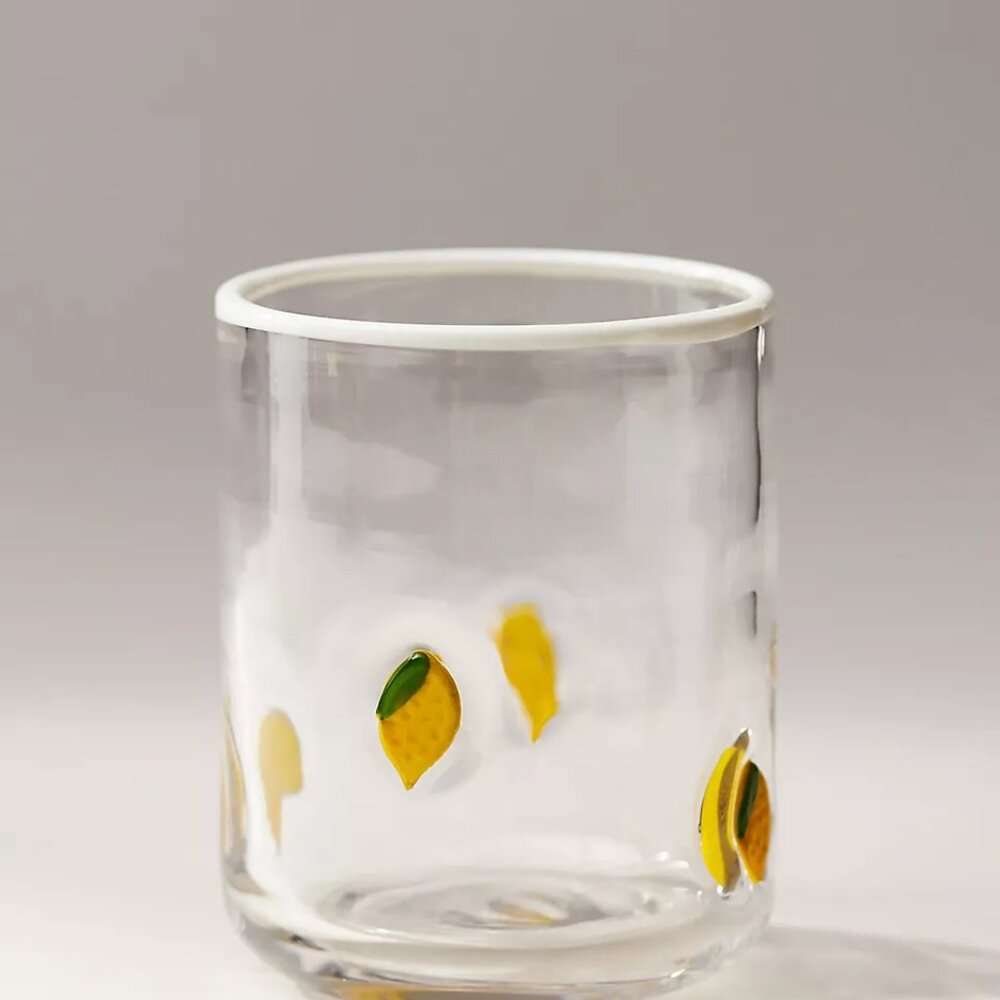 Anthropologie Lemon Icon Juice Glass